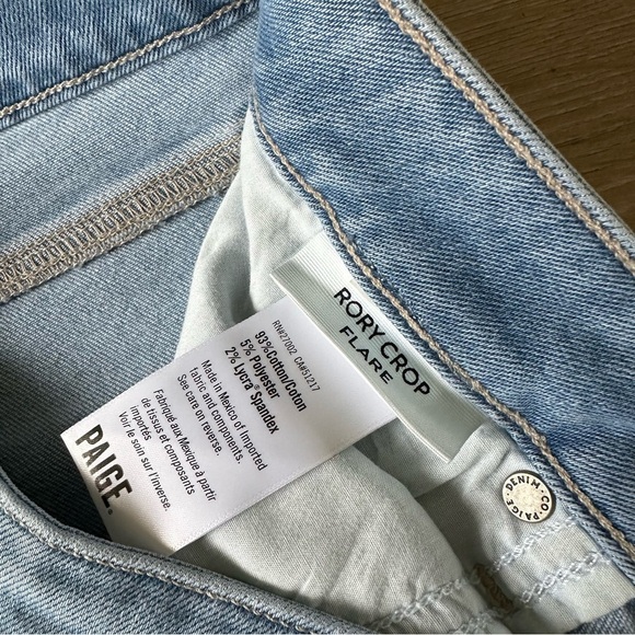 New Paige Rory Crop Flare Kaede Distressed Jeans Sz 28 - Picture 6 of 10